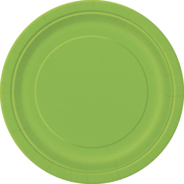 16 Pack Lime Green Paper Plates 23cm The Base Warehouse