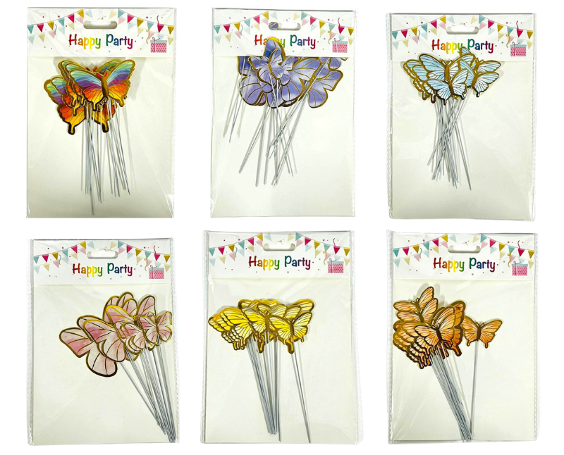 10 Pack Butterfly Cake Toppers | The Base Warehouse