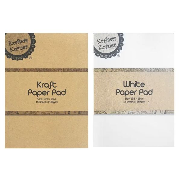 15 Sheets Kraft Paper Pad - 13.9cm x 19cm | The Base Warehouse