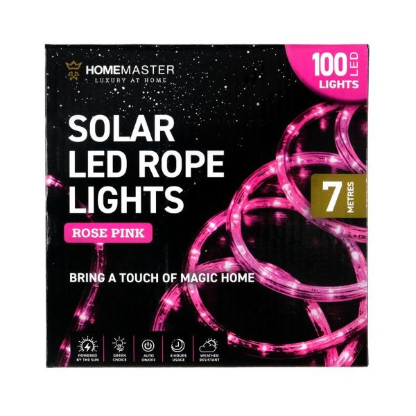 Rose Pink Led Solar Rope Light - 700cm | The Base Warehouse
