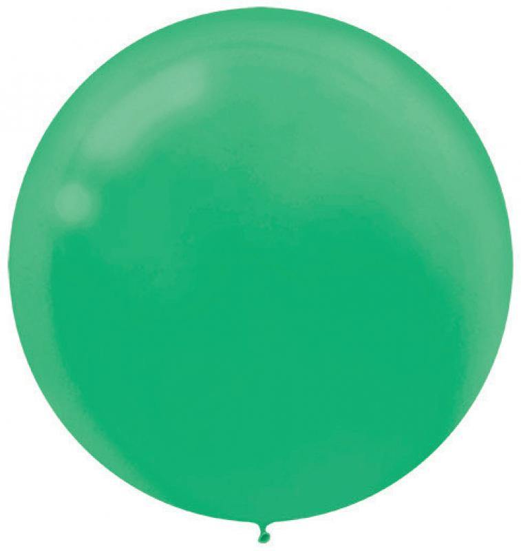 4 Pack Festive Green Round Latex Balloons - The Base Warehouse