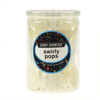 24 Pack Swirly White Lollipops - The Base Warehouse