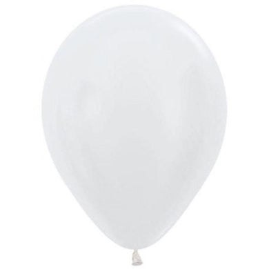 25 Pack Satin Pearl White Latex Balloons - 30cm - The Base Warehouse