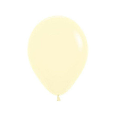 25 Pack Pastel Matte Yellow Latex Balloons - 30cm - The Base Warehouse