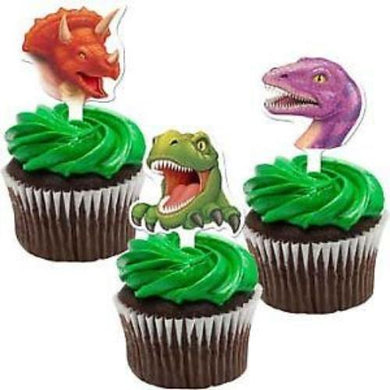 12 Pack Dinosaur Cupcake Toppers - The Base Warehouse
