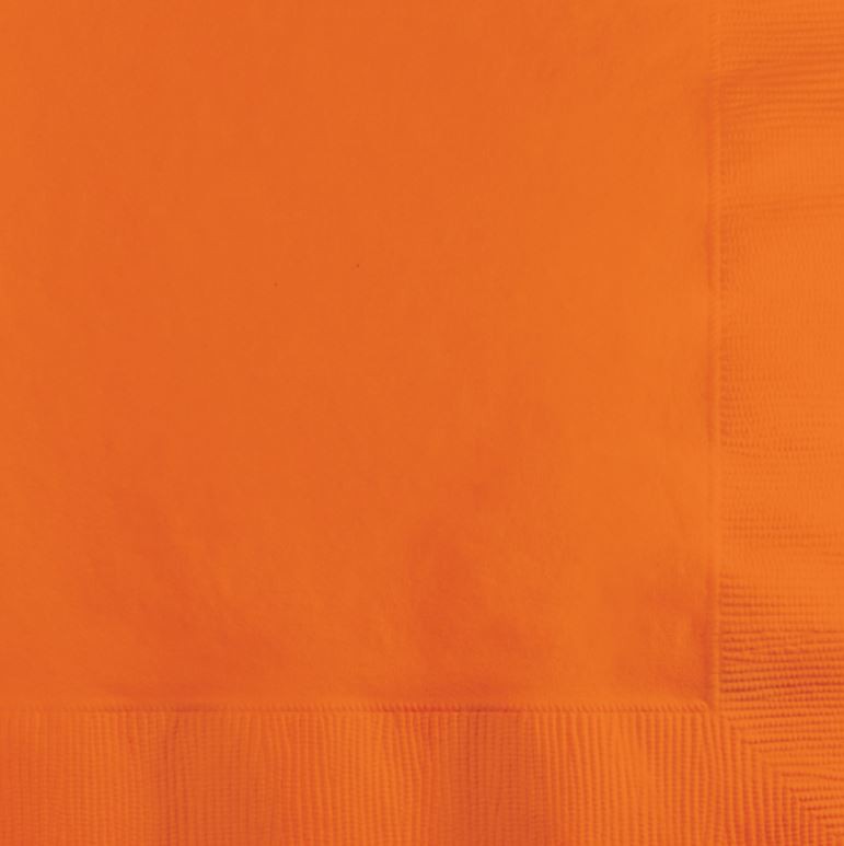 50 Pack Sunkissed Orange Beverage Napkins - 25cm x 25cm