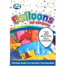 20 Pack Mixed Latex Balloons - 30cm - The Base Warehouse