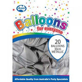 Load image into Gallery viewer, 20 Pack Metallic Silver Latex Balloons - The Base Warehouse
