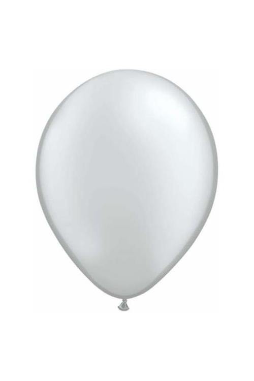 20 Pack Metallic Silver Latex Balloons - The Base Warehouse