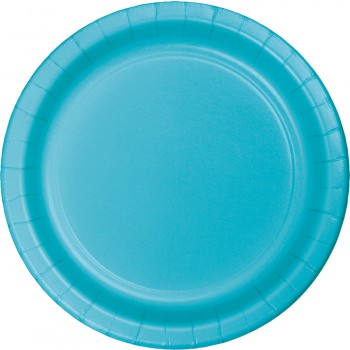 24 Pack Bermuda Blue Banquet Plates Paper - 26cm