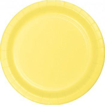 24 Pack Mimosa Yellow Luncheon Plates Paper - 18cm - The Base Warehouse
