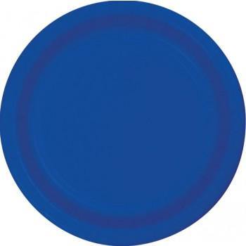 24 Pack Cobalt Blue Luncheon Plates Paper - 18cm - The Base Warehouse