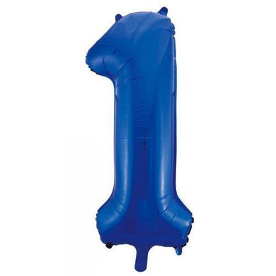 Blue Decrotex Number 1 Foil Balloon - 86cm - The Base Warehouse