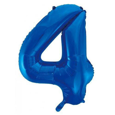 Blue Decrotex Number 4 Foil Balloon - 86cm - The Base Warehouse