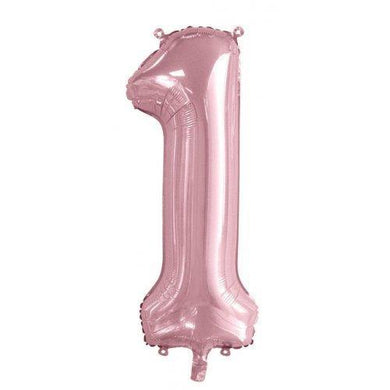 Light Pink Decrotex Number 1 Foil Balloon - 86cm - The Base Warehouse
