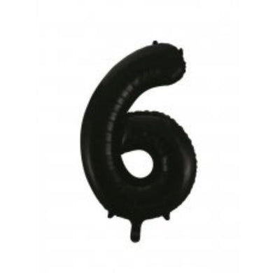 Black Number 6 Foil Balloon - 86cm - The Base Warehouse