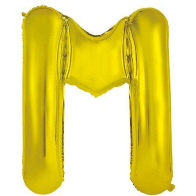 Gold Decrotex Letter M Foil Balloon - 86cm - The Base Warehouse