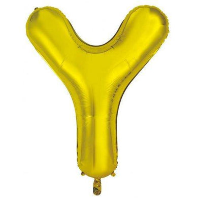 Gold Decrotex Letter Y Foil Balloon - 86cm - The Base Warehouse