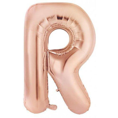 Rose Gold Decrotex Letter R Foil Balloon - 86cm - The Base Warehouse
