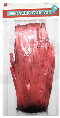Metallic Red Matte Tinsel Curtain - The Base Warehouse