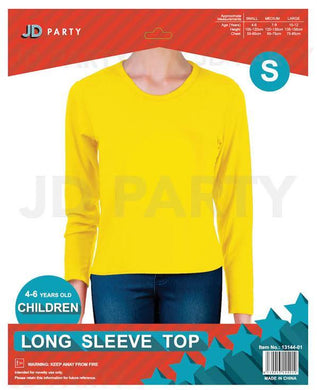Kids Yellow Long Sleeve Top - Small - The Base Warehouse