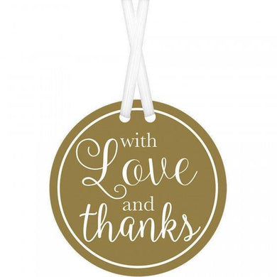 25 Pack Gold With Love & Thanks Tags - The Base Warehouse