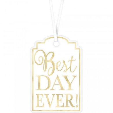 25 Pack White Best Day Ever Tags - The Base Warehouse