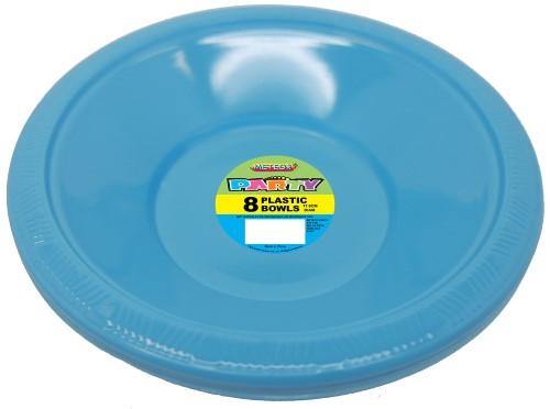 8 Pack Baby Blue Plastic Bowls - 18cm - The Base Warehouse