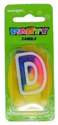 Rainbow Letter D Candle - The Base Warehouse