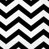 Load image into Gallery viewer, 16 Pack Midnight Black Chevron Luncheon Napkins - 33cm x 33cm - The Base Warehouse
