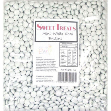 White Chocolate Buttons - 1kg - The Base Warehouse
