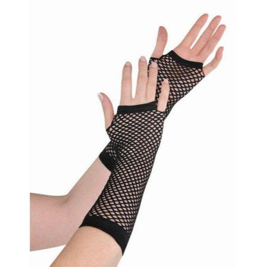 Black Long Fishnet Gloves - The Base Warehouse