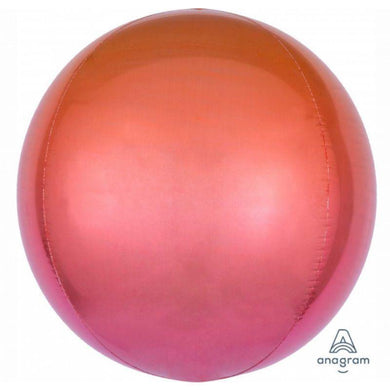 Ombre Red & Orange Orbz Foil Balloon - 40cm - The Base Warehouse
