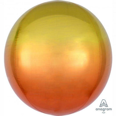 Orbz Ombre Yellow & Orange Foil Balloon - 38cm x 40cm - The Base Warehouse