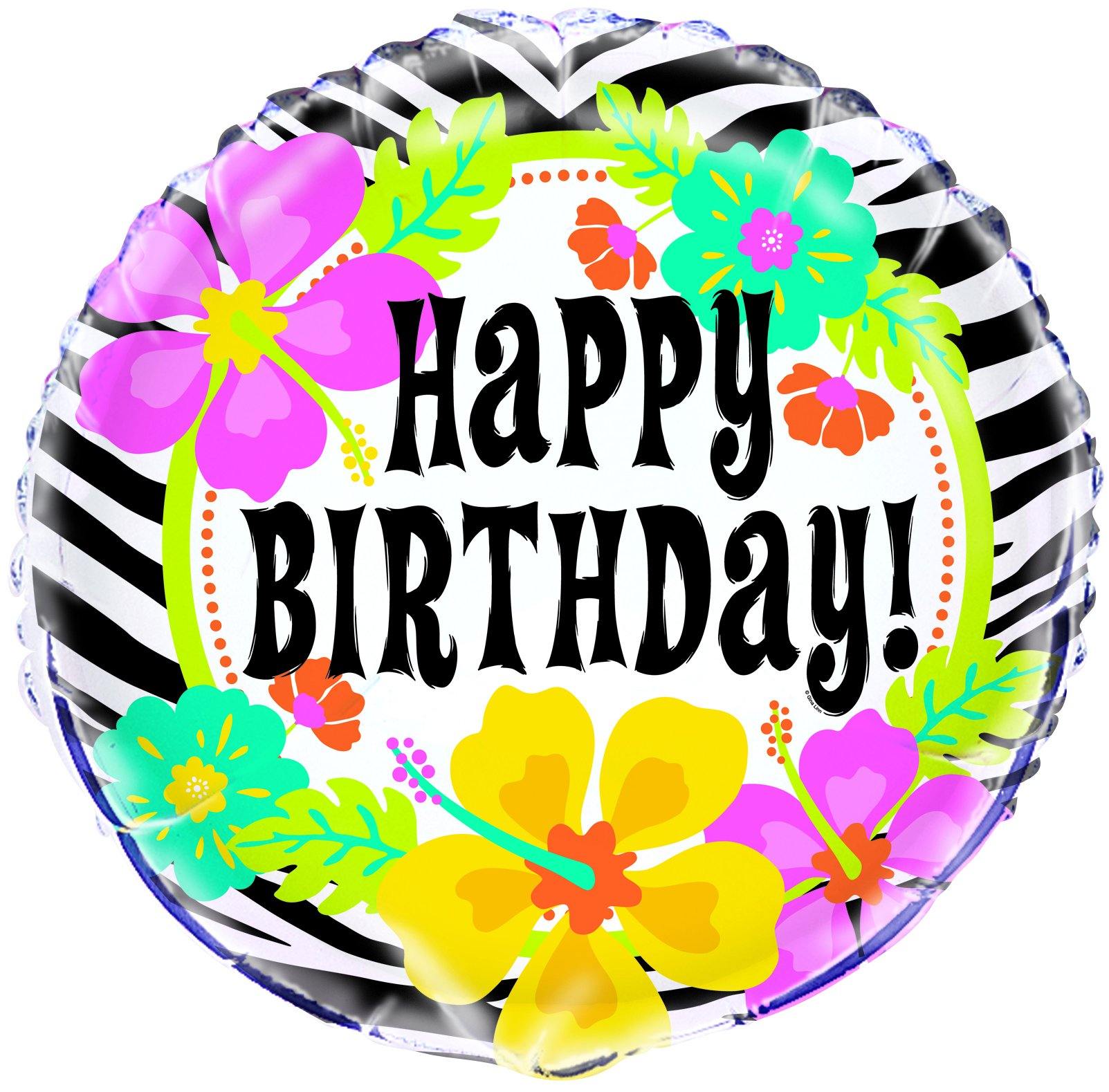 Happy Birthday Wild Luau Round Foil Balloon - 45cm - The Base Warehouse