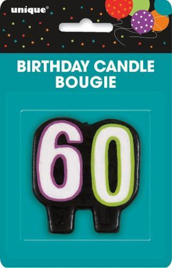 Numeral 60 Birthday Cheer Candle - The Base Warehouse