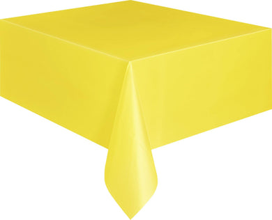 Sunflower Yellow Plastic Rectangle Tablecover - 137cm x 274cm - The Base Warehouse