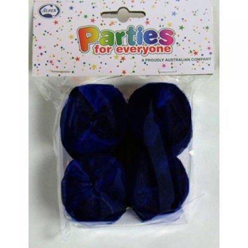 4 Pack Navy Blue Crepe Streamers - 3.5cm x 13m - The Base Warehouse