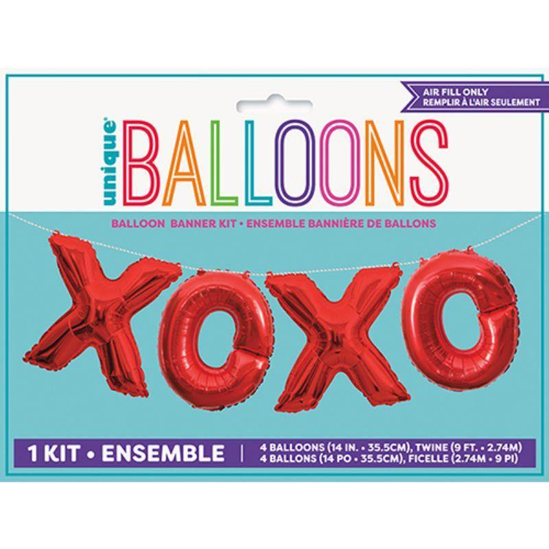 Red XOXO Foil Letter Balloon Kit - The Base Warehouse
