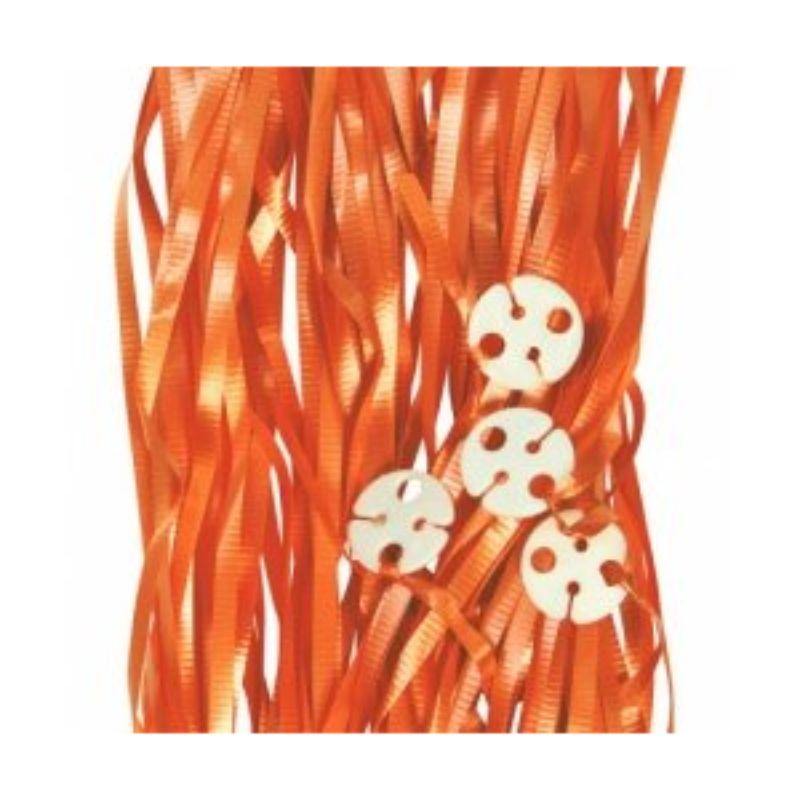 25 Pack Orange Clipped Balloon Ribbons - The Base Warehouse