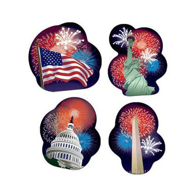 4 Pack American Patriotic Cut Outs - 35cm - The Base Warehouse