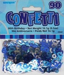 Glitz Blue 90th Birthday Confetti - 14g - The Base Warehouse