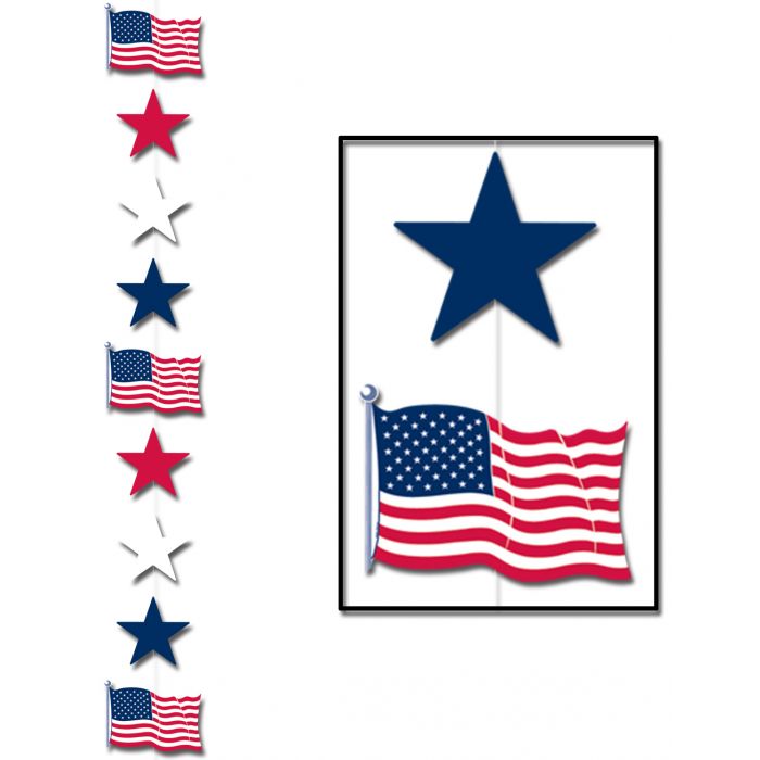 USA Patriotic Star Stringer - 2m