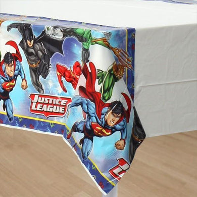 Justice League Plastic Tabecover - 137cm x 243cm - The Base Warehouse