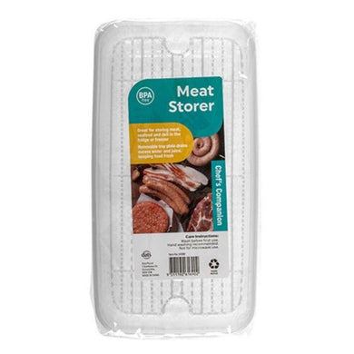 Meat Storer with Drain Tray - 26cm x 14cm x 5.5cm - The Base Warehouse