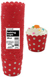 Load image into Gallery viewer, 25 Pack Ruby Red Dots Paper Baking Cups
