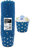 Load image into Gallery viewer, 25 Pack Royal Blue Dots Paper Baking Cups
