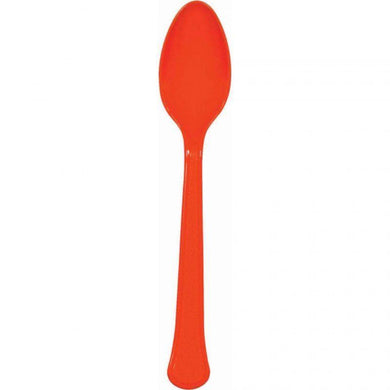 20 Pack Heavy Weight Orange Spoons - The Base Warehouse