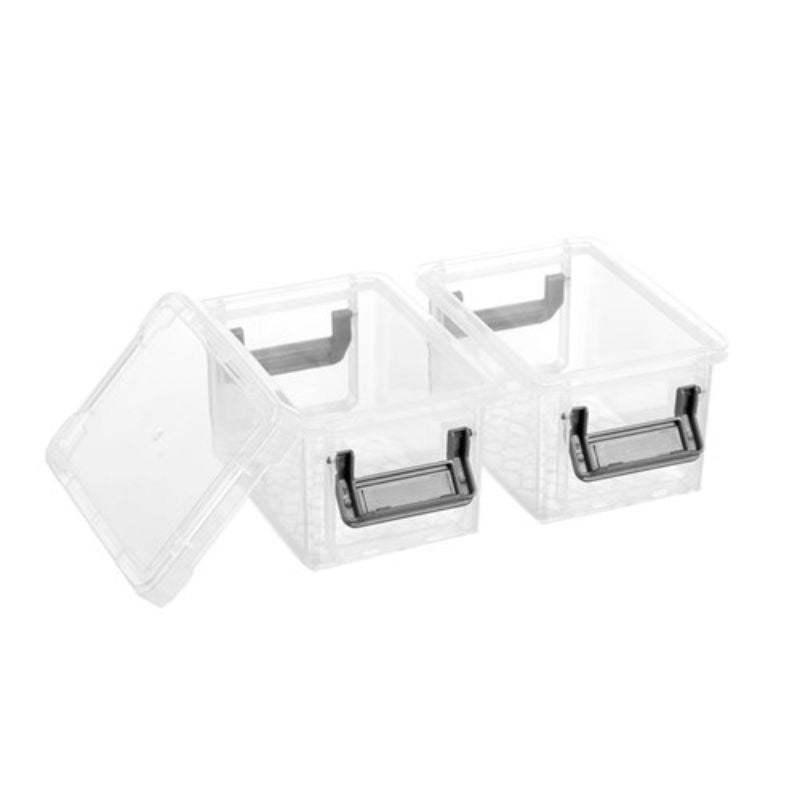 2 Pack Clear Mini Stacker Box - 330ml | The Base Warehouse