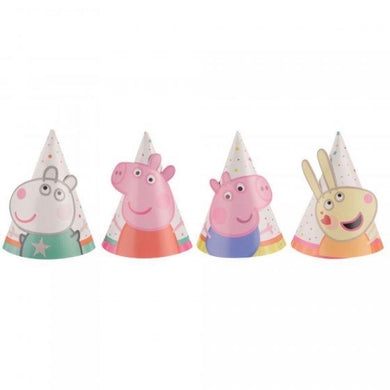 8 Pack Peppa Pig Confetti Party Mini Cone Hats - 8cm - The Base Warehouse